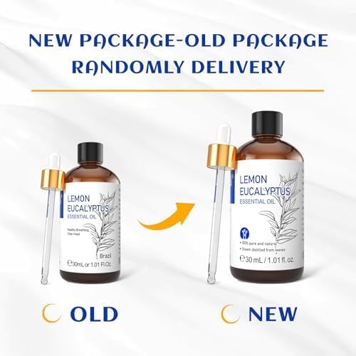 HIQILI Lemon Eucalyptus Oil, for Spary, Diffuser, Indoors, Outdoors, Garden, Yard, 100% Pure Natural - 1.01 Fl Oz