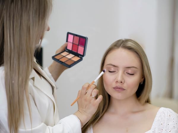 Makeup Blush Palette + Cream Contour Palette Kit, with 11 Pcs Complete Makeup Brushes, Contouring Concealer Palette for Medium Dark Skin to Conceals Dark Circles, Redness, Acne, Blemish