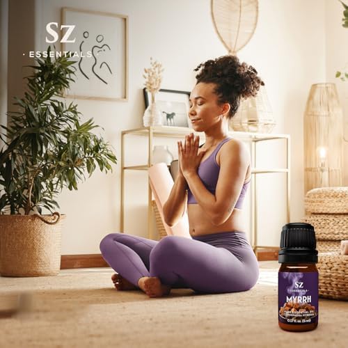 5-Year Aged Myrrh Premium Essential Oil – Rich, Earthy Aroma | Pure & Natural for Aromatherapy & Wellness - Therapeutic Grade & Vegan - 100% Pure and Natural - Undiluted - 0.17 fl oz.