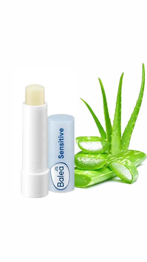 Balea Lip Care Sensitive, Moisturizing Lip Balm with Aloe Vera 9.6 g (pack of 2) - German product