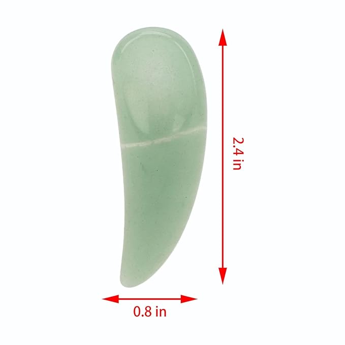 Spatula Scoop, Curved Cosmetic Spatula Scoop Mini Gua Sha Jadestone Curved Makeup Eye Cream Cosmetic Spatula Reduce Puffiness, Bags And Dark Circles Under the Eyes (Green)