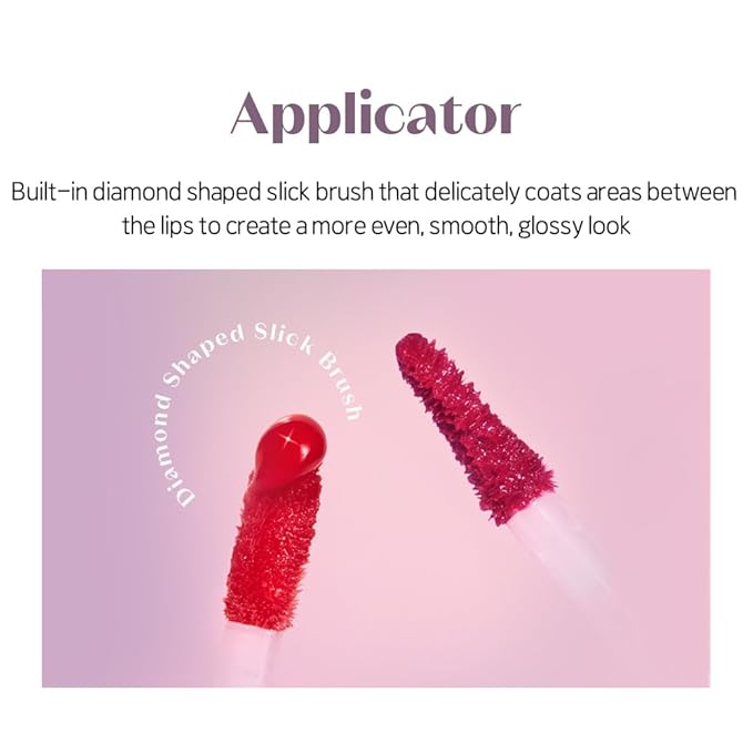 ETUDE Over Glowy Lip Stain Tint Buddy Beige, 0.1 oz (3 g), Lip Tint, Lipstick, Glossy Finish, Highly Moisturizing, Melotint, Plush, Glossy, Volume, Vegan Certified