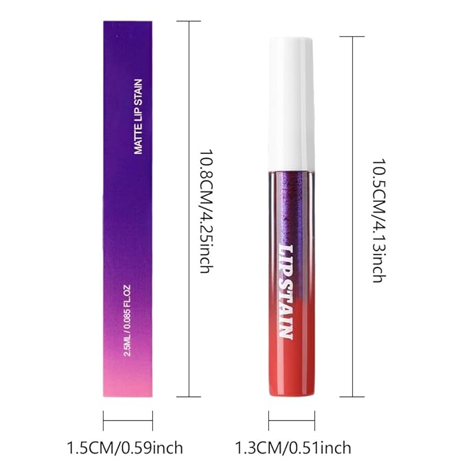 evpct 3Pcs Peel Off Lip Stain Tints, Maroon Red Mauve Matte Liquid Lipstick Lip Stain Long Lasting Waterproof for Women, Non-stick Cup Lipstick Peel Off Highly Pigmented Not Faded Smudge-proof Liptint