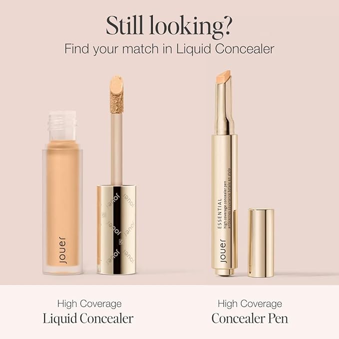 Jouer Essential High Coverage Liquid Concealer - Brightening Concealer - Color Corrector for Under Eye Dark Circles, Spot Coverage, and Eye Primer - Soft Matte Finish, Snow