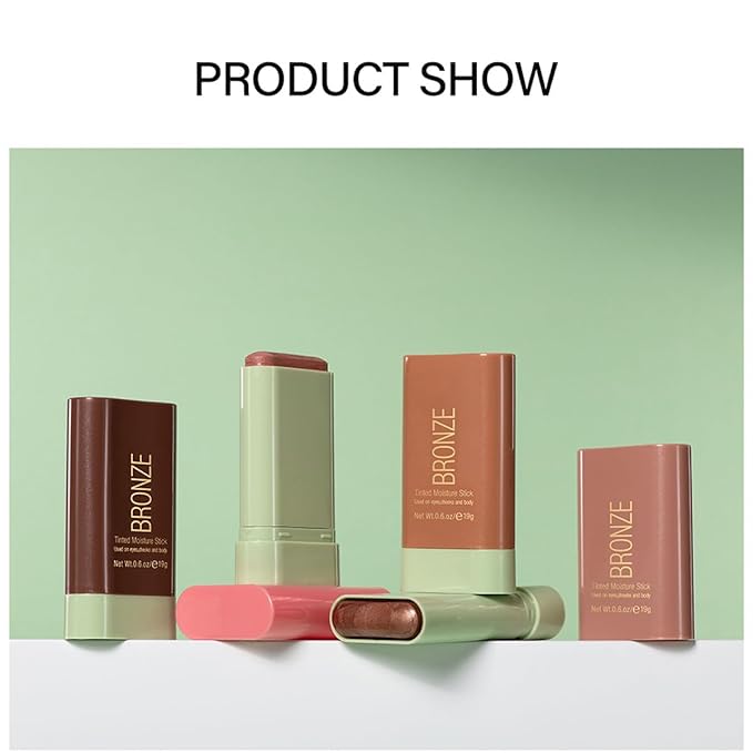 Multi-Purpose Makeup Blush Stick, 3-in-1 Beauty Tinted Solid Blush Stick For Cheeks, Lips And Eyes Waterproof Natural Cream Blush Stick With Long-Lasting Moisturizing Formula (#2Soft Glow)