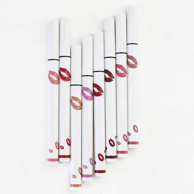 evpct Longwear Liquid Lip Liner Stain Marker Pen Long Lasting Waterproof, Maroon Dusty Mauve Matte Semi Permanent 24 Hour Lip Liner and Lipstick Combo, Color Stay Lipliner All Day, Lips Stain peel off