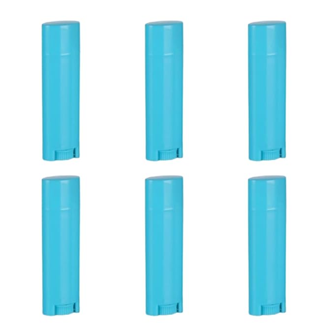 5ml 25Pcs Empty Oval Deodorant Lip balm Tubes Containers Twist-up Refillable Containers for Lipstick,Chapstick,Homemade Lip balm,DIY Deodorants(Sky Blue)