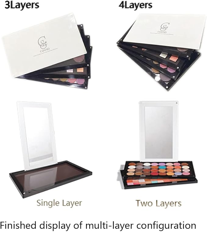 Acrylic Magnetic Makeup Palette Eyeshadow Palette Empty for ABL2 and dABL2 only Additional Stackable Layer for More Space (Stackable Single Layer) Unsuitable for ABL1
