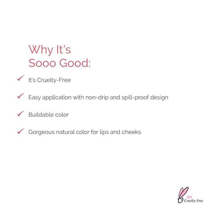 Elizabeth Mott Tints & Sass Lip and Cheek Stain – Long-Lasting Rosy Pink Tint for Lips & Cheeks, Natural Buildable Color, Smudge-Proof, Lightweight, Cruelty-Free Makeup for All Skin Tones (10g/0.35oz)