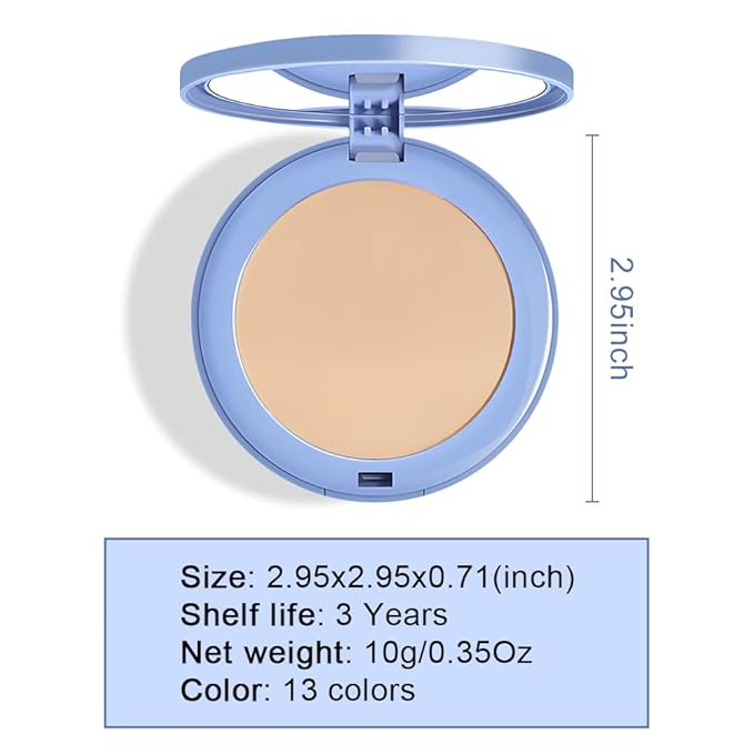 evpct Kaely Oil Control Pressed Face Powder, Get Smooth Flawless Fine Lines and Lightweight Finishing Foundation, Control Shine Long Lasting Waterproof Face Setting Powder Cosmetic, 05 Ivory Buff