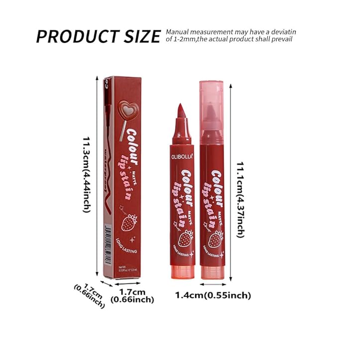 Lip Stain, Waterproof lip tint, Matte Color Look, Longlasting All Day Wear Lip Color, Smudge Proof Natural Finish, Precise Chisel Tip Marker,non sticky lip gloss,kiss proof lip color 03#