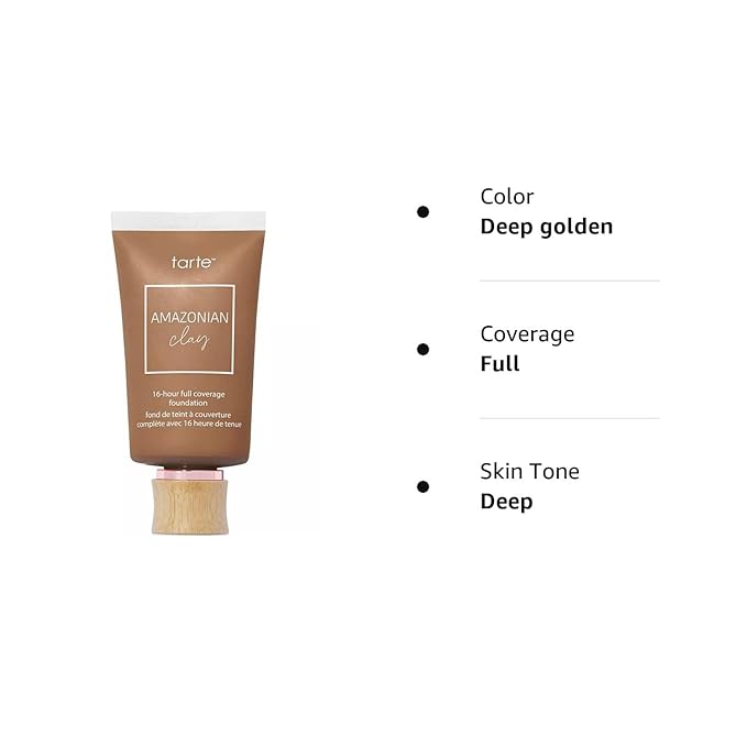 tarte Amazonian Clay 16-Hour Full Coverage Foundation 54G Deep Golden