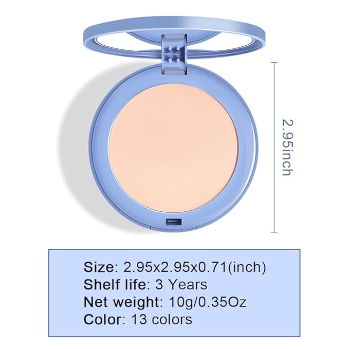 Oil Control Matte Perfection Face Pressed Powder, Matte Smooth Flawless Setting Powder Makeup, Polvo Compacto De Maquillaje, Waterproof Long Lasting, Cruelty Free, 0.35Oz (20 Ivory, 1)