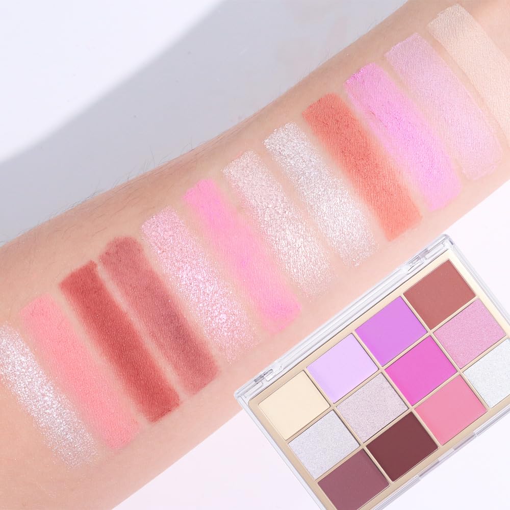 Silver Purple Mauve Eyeshadow Palette,Natural Neutral Warm Cream Light Colors Eyeshadow Palette,Eye Shadow Palette Long Lasting Naturing-Looking Make Up Pallets for Women,Vegan
