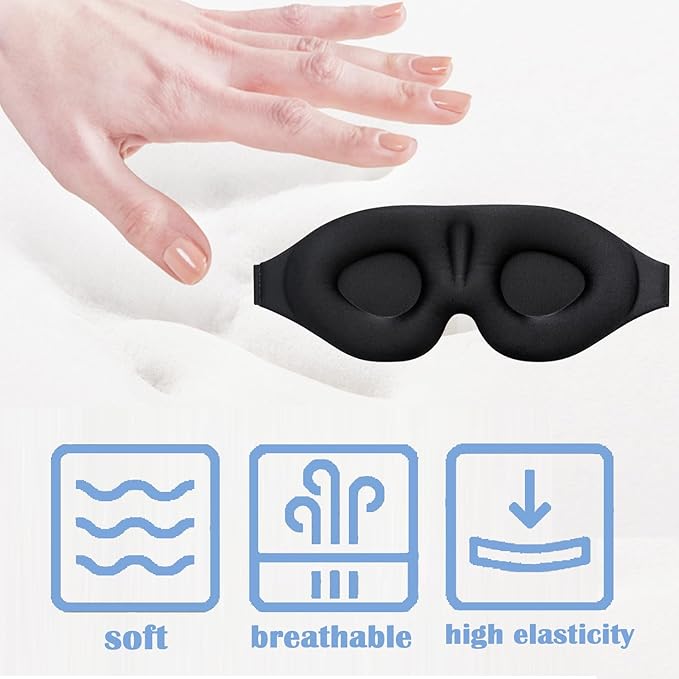 Eye Mask for Lash Extensions, Eye Mask for Sleeping, Soft Breathable Eyelash Sleeping Mask for Extensions with Adjustable Elastic Strap for Flight Nape