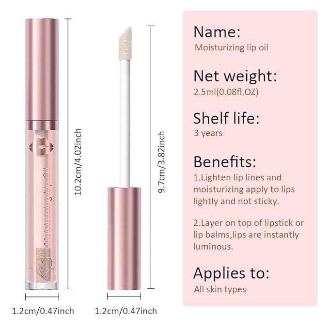 Hydrating Lip Gloss Oil - Nourishing Tinted Lip Oil for High-Shine Finish, Long-Lasting, Non-Sticky, Cruelty-Free Lip Plumper, Perfect with Lipstick & Peel-Off Lip Stain X-00#