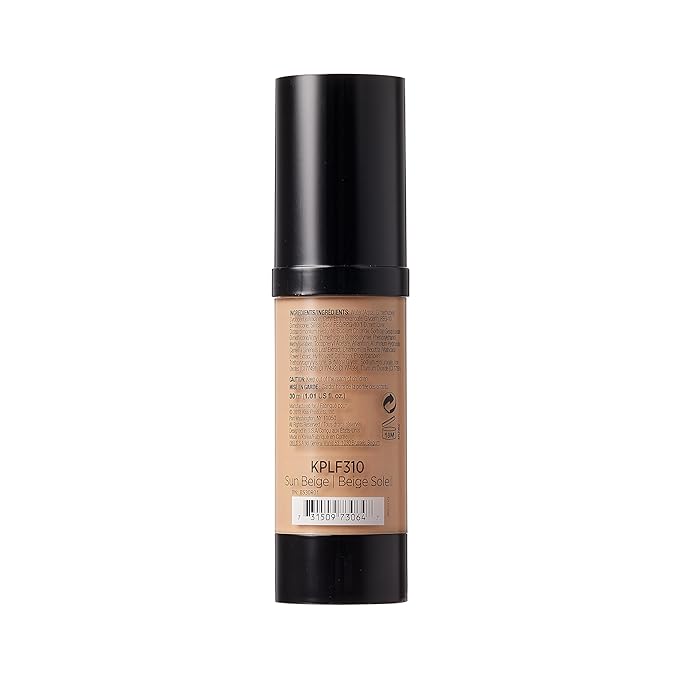 Kiss New York Professional Liquid Foundation - Lightweight and Hydrating Formula, Natural Finish, Control Shine, Cover Pores, Medium to Full Coverage, Green Tea Extract (Sun Beige)