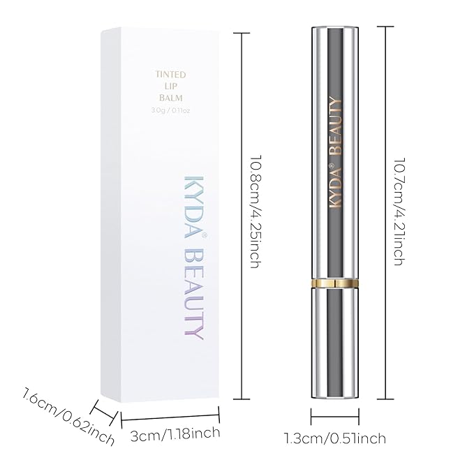 KYDA 2 Colors Tinted Lip Balm, Hydrating Sheer Formula Lip Balm, Natural Glossy Finish, Moisturizing Lip Care Balm for Dry Lips, Pink Candy and Peach Candy