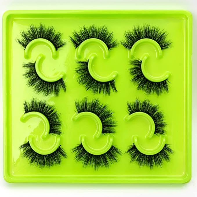 HBZGTLAD 6 Pairs Fluffy False Eyelashes Natural Faux Mink Strip 3D Lashes Pack(3DQG-114)