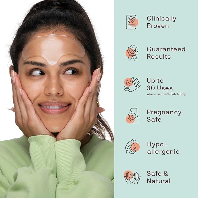 Dermaclara Silicone Facial Patches - Anti-Wrinkle Face Patches for Frown, Smile Lines & Forehead, Reusable Overnight Silicone Wrinkle Pads, Up to 30 Uses - 4 Under Eye Patches & 1 Forehead Patch