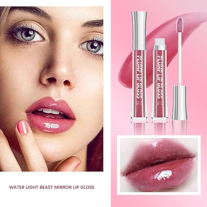 ibcccndc Lip Plumper gloss,Natural Lip Plumper,High Shine Lip Plumper,Lip Enhancer for Fuller,Sexy Lip Gloss,Shiny Lip Gloss For Girls and Women (6)