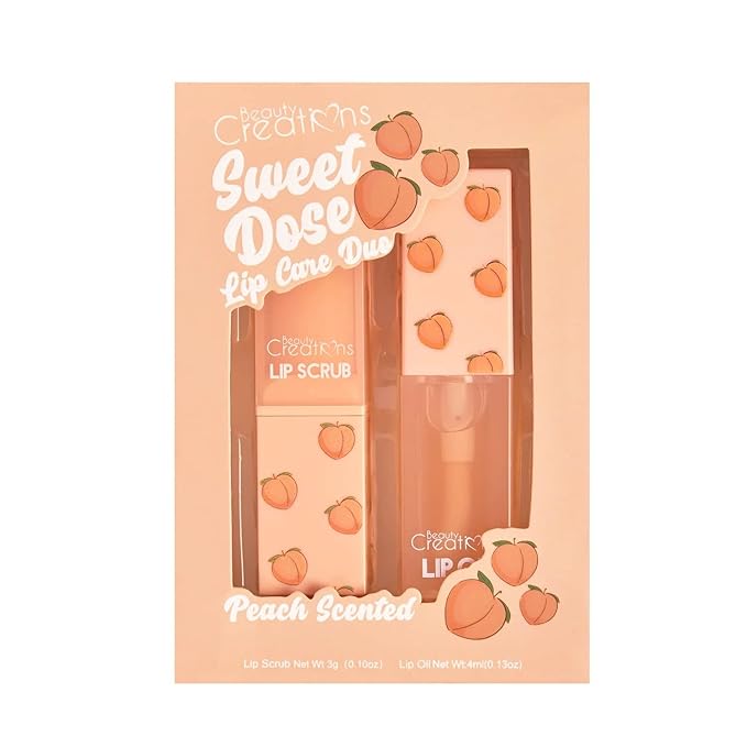 Lip Care Scrub and Lip Oil Duo Peach Scented