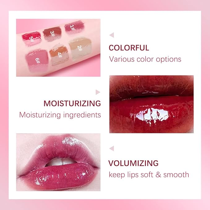 ibcccndc Lip Plumper gloss,Natural Lip Plumper,High Shine Lip Plumper,Lip Enhancer for Fuller,Sexy Lip Gloss,Shiny Lip Gloss For Girls and Women (3)