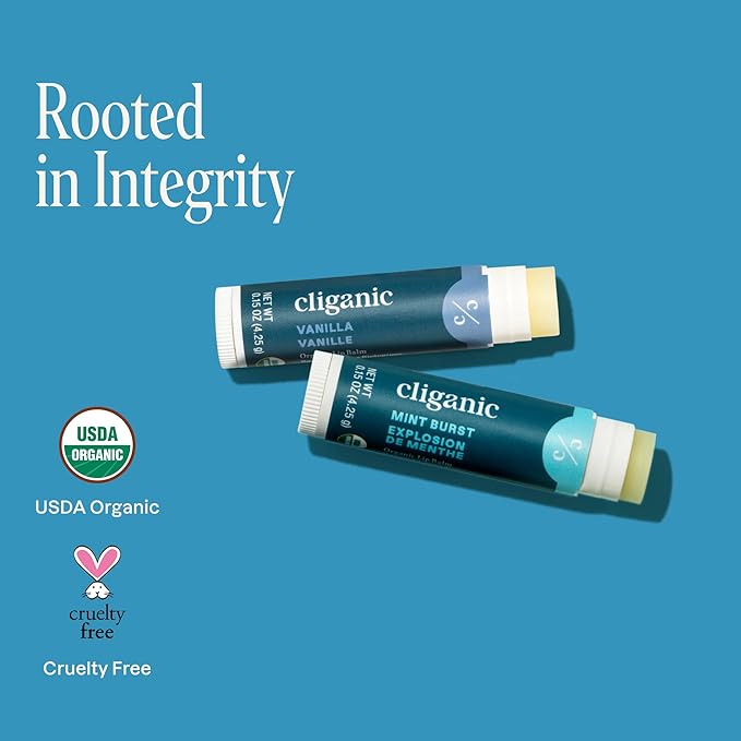 Cliganic Organic Lip Balm 2 pack -Sweet Mint