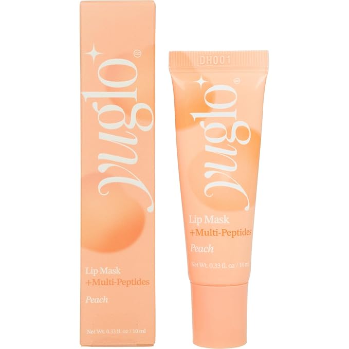 YUGLO Lip Sleeping Mask with Multi-Peptides | Peach Flavor | Hydrating & Plumping Lip Treatment for โจDry, Chapped Lips | Nourishes & Moisturizes | Overnight Lip Repair