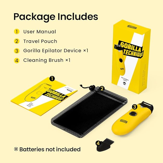 Gorilla Technique Mini Epilator 1000V, Pain Relief Roller, Facial & Body Hair Removal Device, Electric Tweezers for Women & Men, Specialized for Narrow and Sensitive Area, Korean Skin Care - 1000V