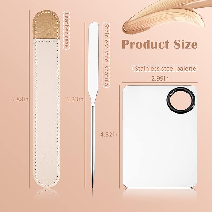 DAGEDA Stainless Steel Makeup Spatula Set, Makeup Mixing Palette Make up Spatula Tool, Foundation Spatula Makeup Foundation Mixing Pigment Palette, Cosmetic Spatula Foundation Palette Make up Tool