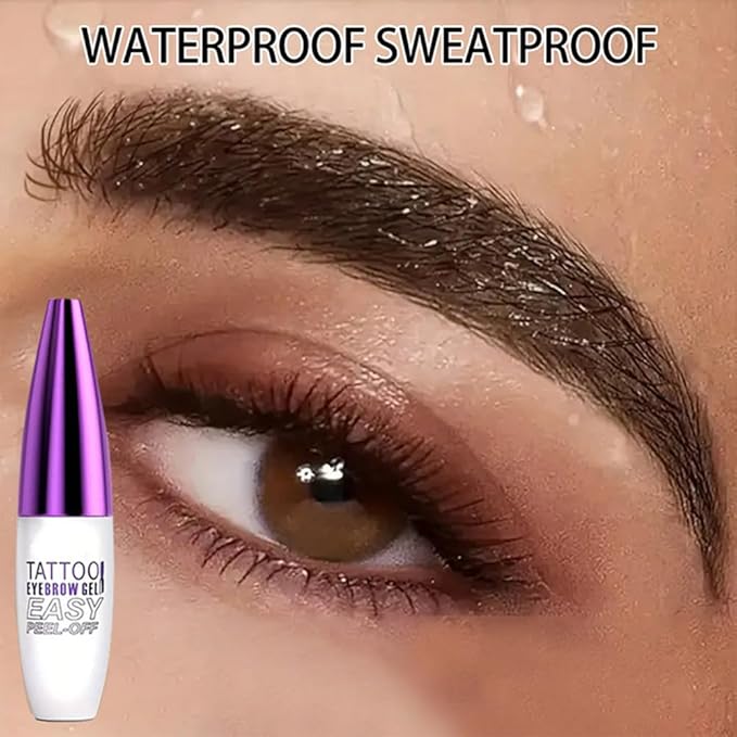 Peel Off Tattoo Brow Tint Gel - 2pcs Gray Brown Eyebrow Kit, Waterproof, Transfer-Proof & Sweatproof, Quick Peel Formula for Natural Fuller Brows, Mother’s Day Gifts for Women All Skin Types