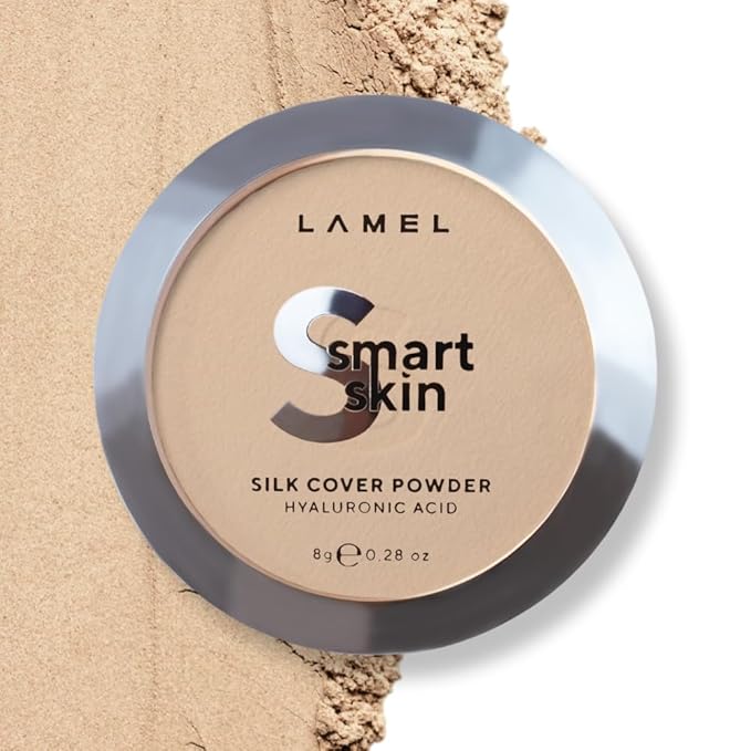 Lamel Smart Skin Silk Compact Powder - Long Lasting Pressed Finishing Powder - Oil Control Makeup, Suitable for Dry Skin, Lightweight Formula - 403 Ivory 0.28 oz
