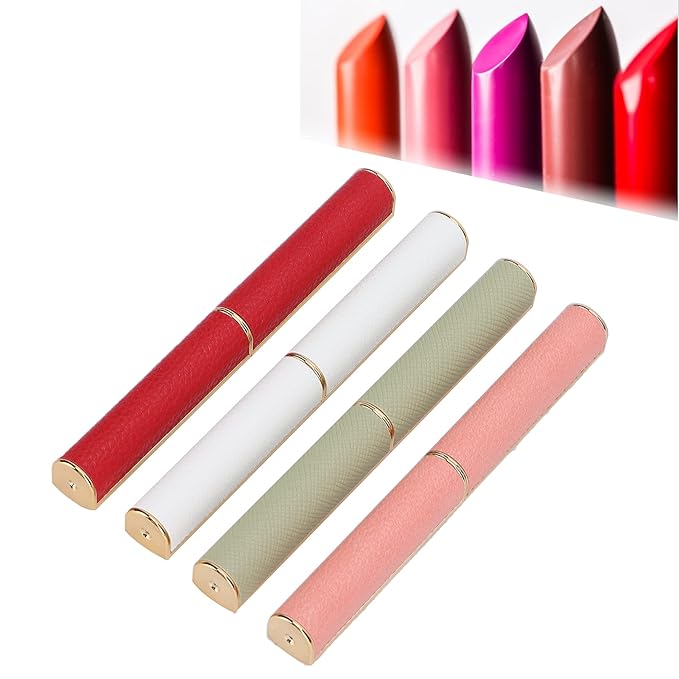 Sonew Empty Lipstick Tubes, 4Pcs Refillable DIY Lip Balm Tube Containers, Reusable Storage Containers Lip Balm Making Kit