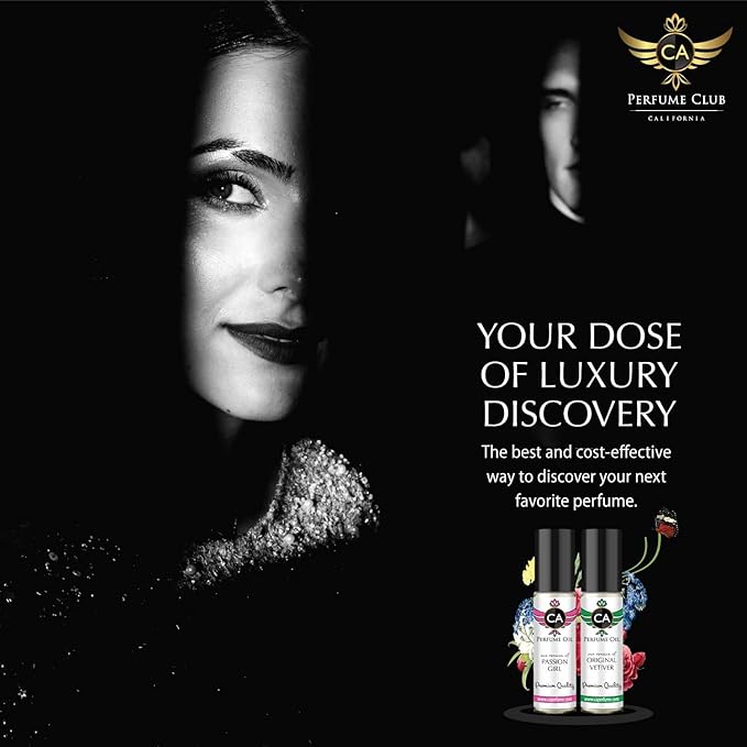 CA Perfume Impression of Love In Black For Women Replica Fragrance Body Oil Dupes Alcohol-Free Essential Aromatherapy Sample Travel Size Concentrated Long Lasting Attar Roll-On 0.3 Fl Oz/10ml