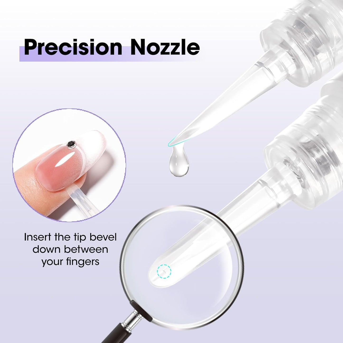 Gellen Nail Glue Remover, 2 Pcs Upgraded Glue Remover Pen for Press on Nails, Non Acetone Press on Removal, 10s Quick Remove for Nail Tips Fake Nails Solid Glue Gel