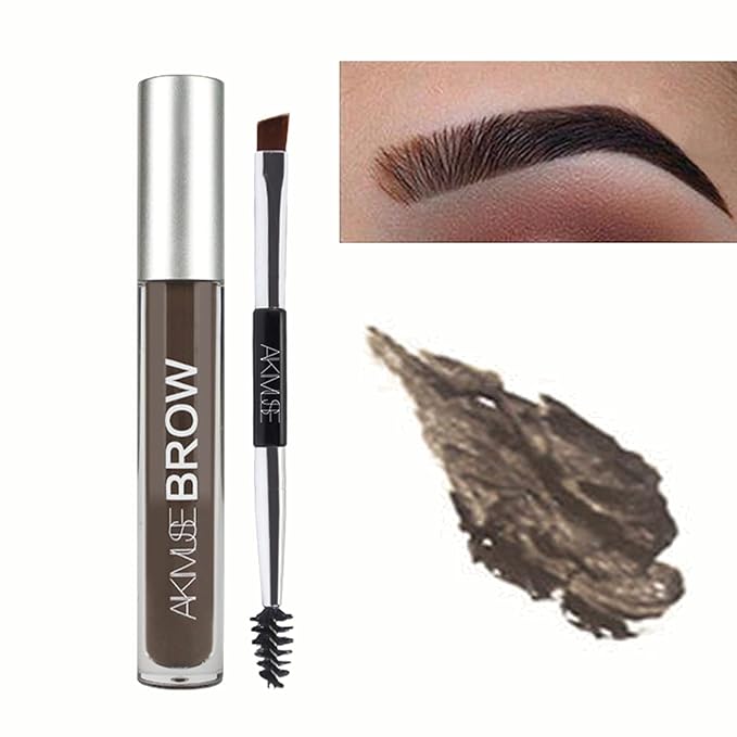 Waterproof Liquid Eyebrow Gels, Smudge-Proof, Sweat Resistant, Full Natural-24Hours Long Lasting Tinted Makeup Color Gel with Brow Pen…(BLACK-BROWN)