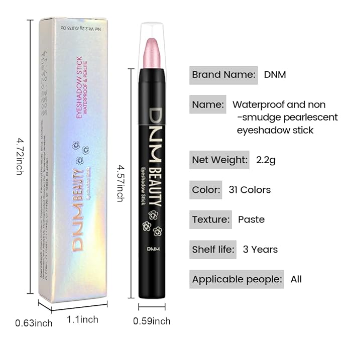 Kaely Cream Eye Shadow Sticks, Blush Pink Shimmer Eyeliner Pencil Eyeshadow Palette Makeup, Eye Highlighter Brightener Stick for Older Women Waterproof Pigmented, sombras para ojos, New-54