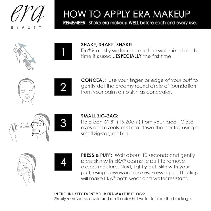 ERA Beauty spray makeup, BLUSH - Pink Topaz, 1.5 ounce, professional spray on cosmetics by Era Beauty