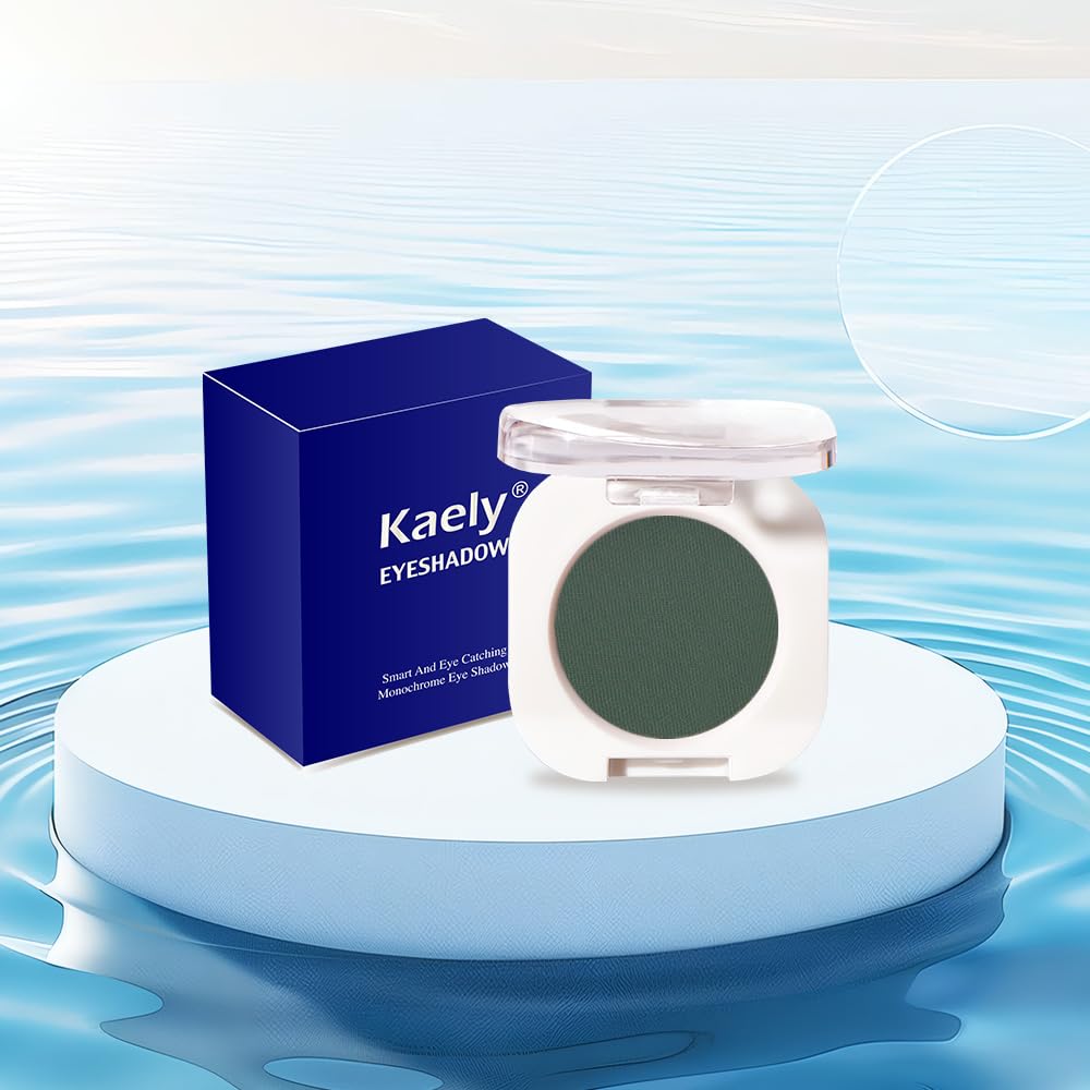 Single Matte Eye Shadow Palette Makeup, Forest Green Matte Eyeshadow for Women Halloween Birthday Party Wear, Monochrome Eye Shadow Makeup, Pigmented Waterproof Sombras Para Ojos, 16