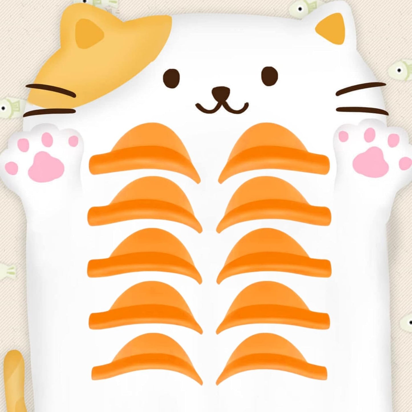 Eyelash Perm Pads Lash Lift Rods Eyelash Perm Silicone Pads 5 Sizes Reusable Soft Lash Lift Pads Shield for Different Length Eyelashes Perfect Lifting (Orange)