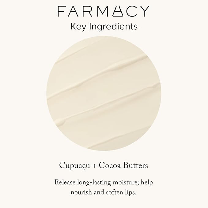 Farmacy Beeswax Lip Balm - Honey Butter Moisturizing Lip Care + Chapped Lip Treatment - Enriched with Cupuaçu + Cocoa Butters, Proprietary Honey Blend and Vitamin E to Nourish, Soften + Heal (3.4g)
