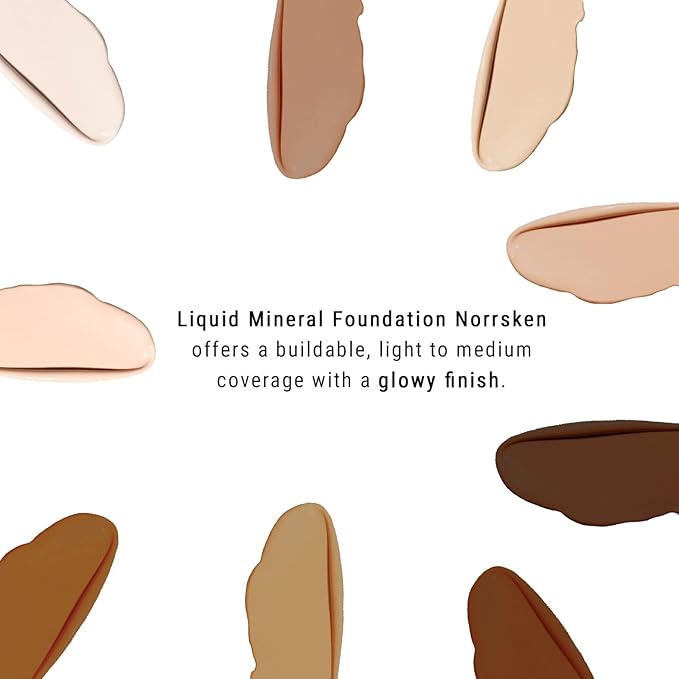 Liquid Norrsken Foundation - Silky Smooth Coverage - Luminous, Dewy Finish for Dry and Dull Skin - Water Resistant and Vegan Makeup - 206 Freja - Warm Light - 1.01 oz (Pack of 2)