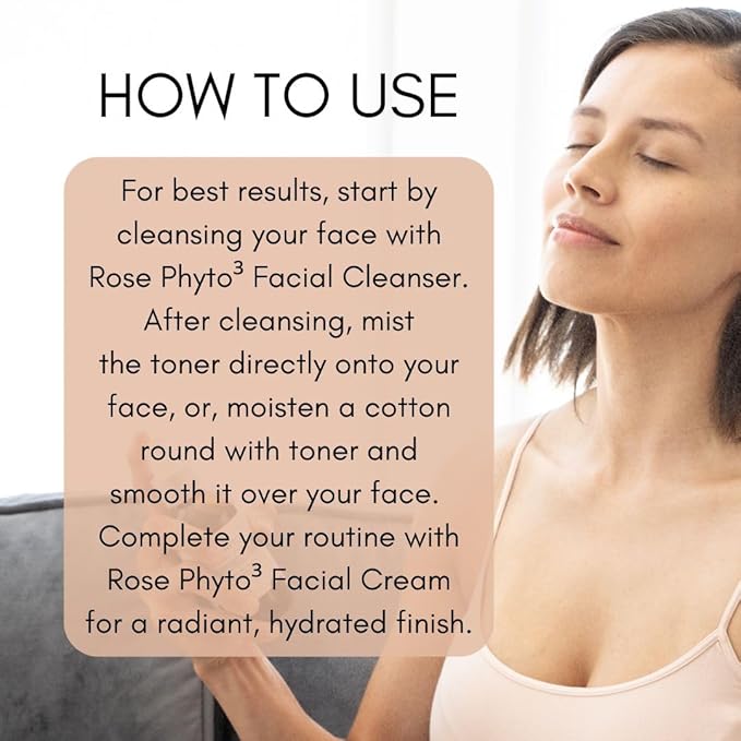 Organic Phyto³ Rose Water Facial Toner Spray - Pure Rosewater for Face, with Acaí and Herbal Extracts - Eco-Friendly and Vegan - Hydrating Rose Water Organic Face Spray (4 oz)