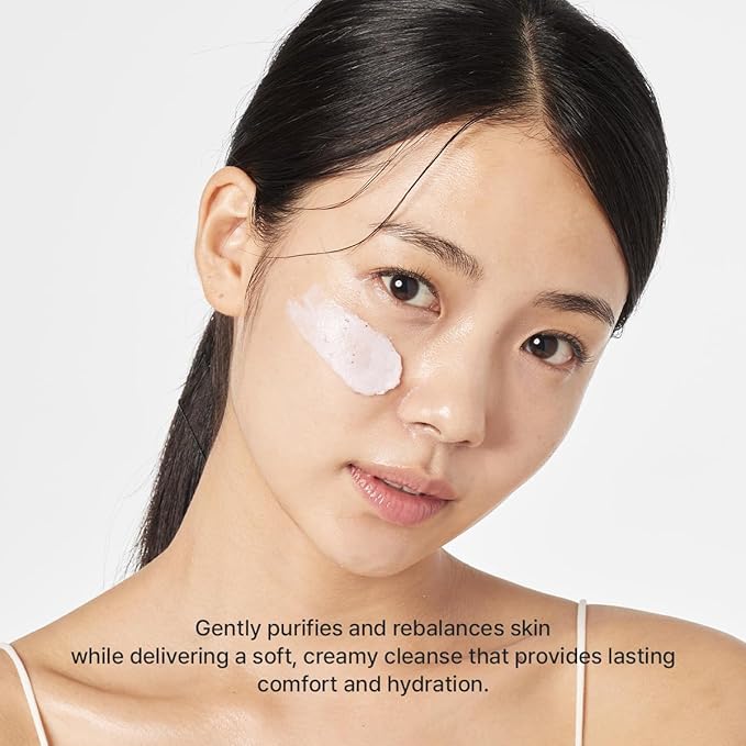 Rosehip Rice Cake Cleanser, pH Balancing Face Wash with Ceramide for Sensitive Skin, 5.29 oz