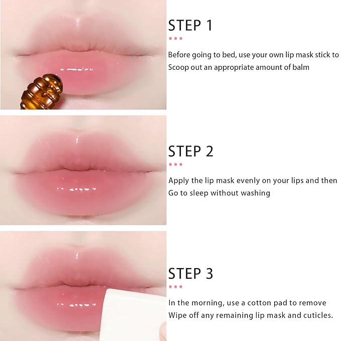 3 PCS Bee Lip Balm Honey Pot, Honey & Strawberry & Apple Lime Lip Mask Overnight Propolis Moisturizing Lip Balm Hydrating Prevention Dry and Crack Lip Scrubs Exfoliator Lip Wrinkle Care (Set A)