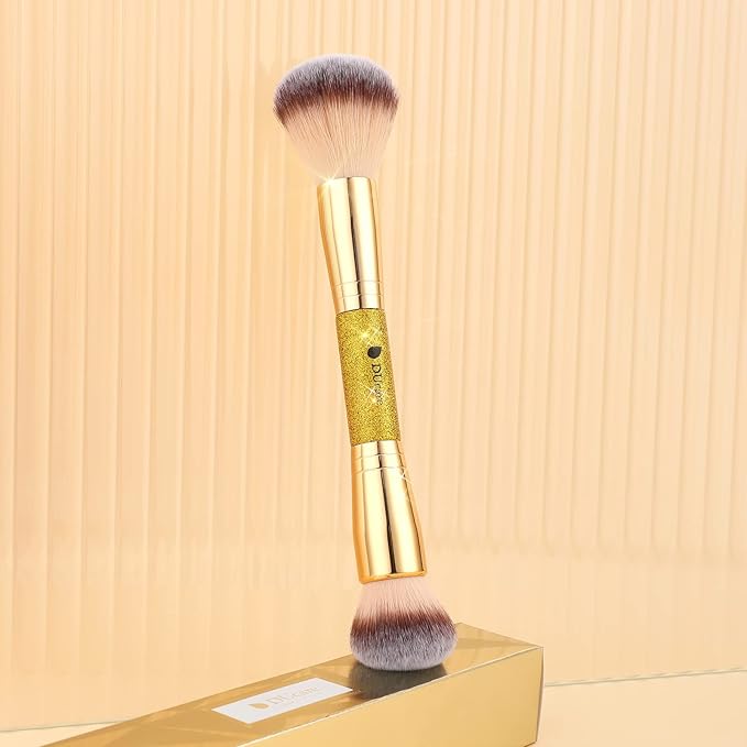 DUcare Foundation Powder Brush Double Ended Blush Makeup Brushes, Duo Bronzer Blush ideal for cream or powder