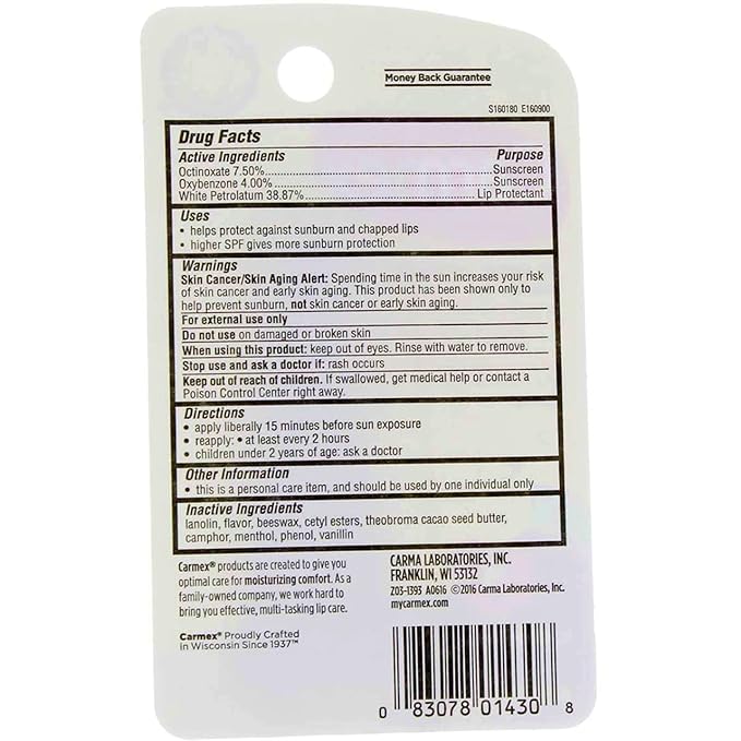 Carmex Soothing Everyday Lip Balm, Cherry 0.35 oz (Pack of 4)