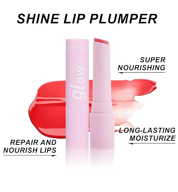 MUESCHER Glow Lip Balm Plumping Moisturizing Lip Balm For Dry Cracked Lips, Moisturizer Nourishing Lip Balm Lip Care Vegan Tinted Lip Balm, Dewy Glassy Lip Balm Shine Lips Plumper Jelly Lipstick(05#)