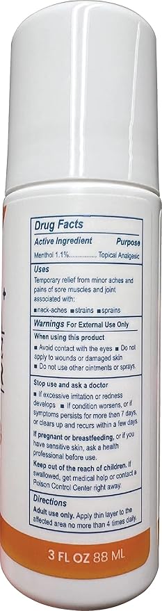 Freeze Roller - Roller Gel - Cold Therapy Roll-On w/ 1500mg Aloe, Menthol (1 Pack)